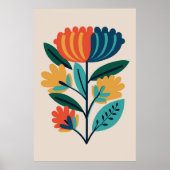 モダン抽象芸術フローラポスター ポスター (正面)