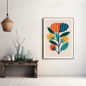 モダン抽象芸術フローラポスター ポスター