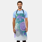 モダン抽象芸術フローラ エプロン (着用した状態)