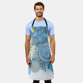 モダン抽象芸術フローラ エプロン (着用した状態)