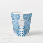 モダン抽象芸術フローラ カフェラテマグ (正面)