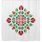 モダン抽象芸術フローラ シャワーカーテン (正面)