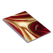 モダン抽象芸術フローArt-Redおよび金ゴールド- ノートブック (右側)