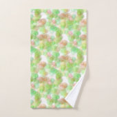 モダン抽象芸術ブエレガントルーグリーンイエローホワイト バスタオルセット (ハンドタオル)