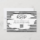 モダン抽象芸術ブストライプラック結婚ズ 出欠カード (正面)