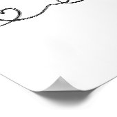 モダン抽象芸術ブラシハート連続線画 ポスター (角)