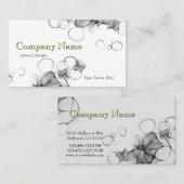 モダン抽象芸術ブラックおよび金ゴールドアルコールインク 名刺 (正面/裏面)