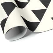 モダン抽象芸術ブラックアイボリー三角形 ラッピングペーパー (ロールコーナー)