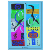 モダン抽象芸術ブラックブルーсオロラの幾何学的 クリップボード (裏面)