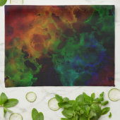 モダン抽象芸術ブラックレインボー キッチンタオル (折り畳み)