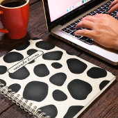 モダン抽象芸術ブラックレオパード柄レザー プランナー手帳