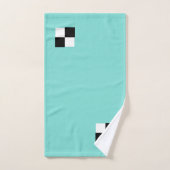 モダン抽象芸術ブラック&ホワイト市松模様にオンティール(緑がかった色) バスタオルセット (ハンドタオル)