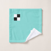 モダン抽象芸術ブラック&ホワイト市松模様にオンティール(緑がかった色) バスタオルセット (ウォッシュタオル)