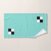 モダン抽象芸術ブラック&ホワイト市松模様にオンティール(緑がかった色) バスタオルセット (ハンドタオル)