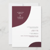 モダン抽象芸術ブルゴーニュ結婚ーの 招待状 (正面)