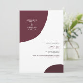 モダン抽象芸術ブルゴーニュ結婚ーの 招待状 (スタンド正面)