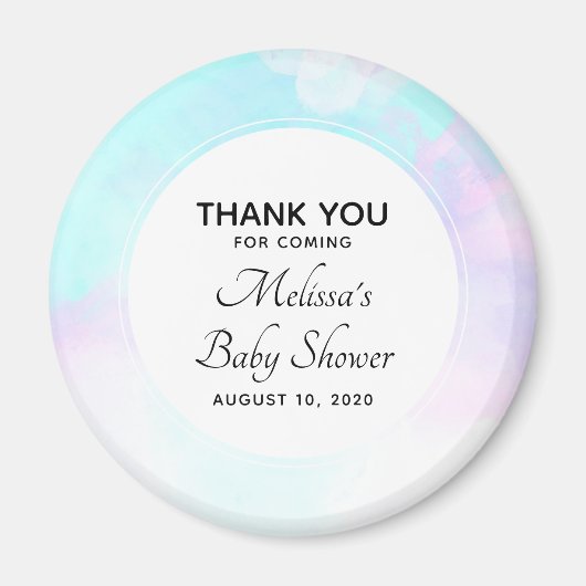 モダン抽象芸術ブルーとパープルの水色シャワー マグネット (正面)