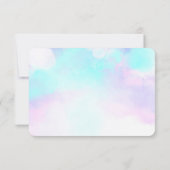 モダン抽象芸術ブルーとパープルの水色 セーブザデート (裏面)