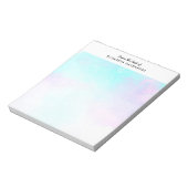 モダン抽象芸術ブルーとパープルの水色 ノートパッド (回転)