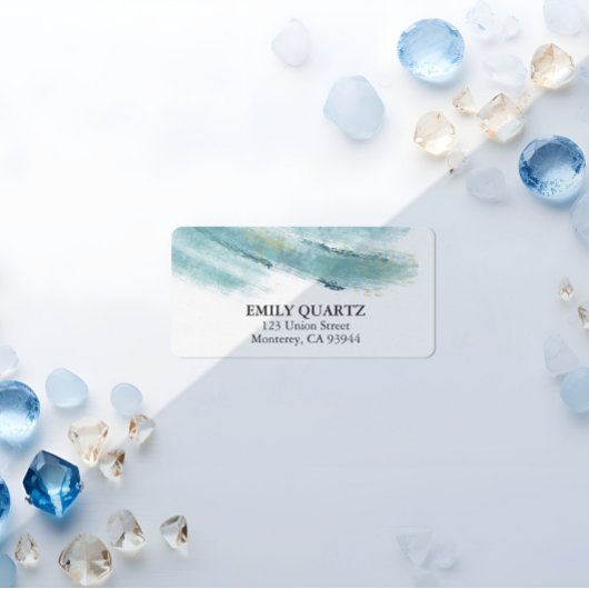 モダン抽象芸術ブルーと金ゴールド水色戻り ラベル