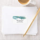 モダン抽象芸術ブルーと金ゴールド水色戻り ラベル (インサイチュ)