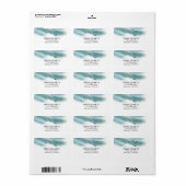 モダン抽象芸術ブルーと金ゴールド水色戻り ラベル (フルシート)