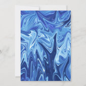 モダン抽象芸術ブルーオミニマルイル結婚ズ 招待状 (裏面)