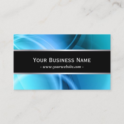 モダン抽象芸術ブルーカーブプロフェッショナル 名刺 (正面)