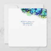 モダン抽象芸術ブルーターコイズティール（緑がかった色）ヘーズ結婚ズ カード (裏面)