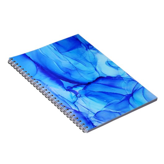 モダン抽象芸術ブルーパープルアルコールイ絵画ンク ノートブック (右側)