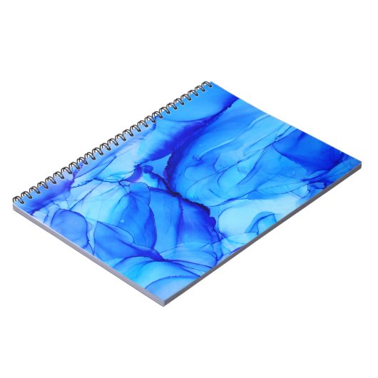 モダン抽象芸術ブルーパープルアルコールイ絵画ンク ノートブック (左側)