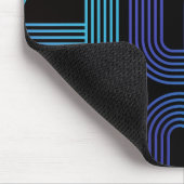 モダン抽象芸術ブルーパープルジオメトリック名前をカスタムする マウスパッド (コーナー)