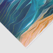 モダン抽象芸術ブルービーチ波 薄葉紙 (詳細)