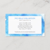 モダン抽象芸術ブルーフローラロゴウェルネス 名刺 (裏面)