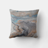 モダン抽象芸術ブルーブロンズクリーム クッション (裏面)