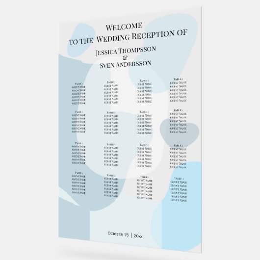 モダン抽象芸術ブルーミニマル芸術的リス結婚ト アクリルサイン (傾斜)