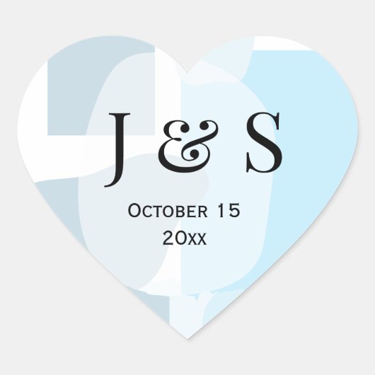 モダン抽象芸術ブルーミニマル芸術的リス結婚ト ハートシール (正面)