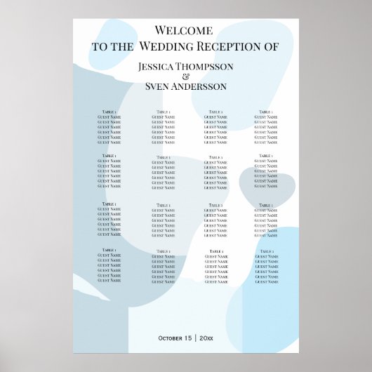 モダン抽象芸術ブルーミニマル芸術的リス結婚ト ポスター (正面)