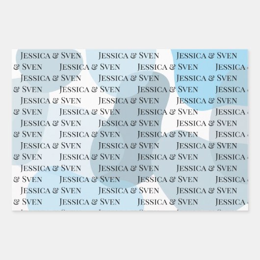 モダン抽象芸術ブルーミニマル芸術的リス結婚ト ラッピングペーパーシート (正面3)