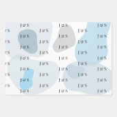 モダン抽象芸術ブルーミニマル芸術的リス結婚ト ラッピングペーパーシート (正面2)