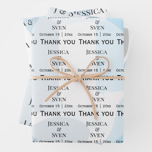 モダン抽象芸術ブルーミニマル芸術的リス結婚ト ラッピングペーパーシート (インサイチュ)