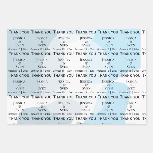 モダン抽象芸術ブルーミニマル芸術的リス結婚ト ラッピングペーパーシート (正面)