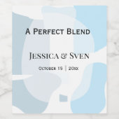 モダン抽象芸術ブルーミニマル芸術的リス結婚ト ワインラベル (シングルラベル)