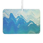 モダン抽象芸術ブルー海アーパーソナライズされたト カーエアーフレッシュナー (裏面)