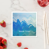 モダン抽象芸術ブルー海アーパーソナライズされたト スタンダードカクテルナプキン (インサイチュ)