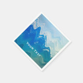 モダン抽象芸術ブルー海アーパーソナライズされたト スタンダードカクテルナプキン (角)