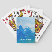 モダン抽象芸術ブルー海アーパーソナライズされたト トランプ (裏面)