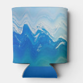 モダン抽象芸術ブルー海アーパーソナライズされたト 缶クーラー (裏面)