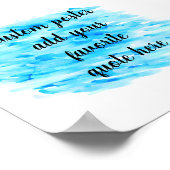 モダン抽象芸術ブルー絵を描デザイン引用文の追加 ポスター (角)