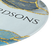 モダン抽象芸術ブルー金ゴールド瑪瑙の石のインク名 カッティングボード (角)